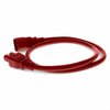 Add-On Addon 4Ft C14 To C13 14Awg 100-250V Red Power Extension Cable ADD-C142C1514AWG4FTRD